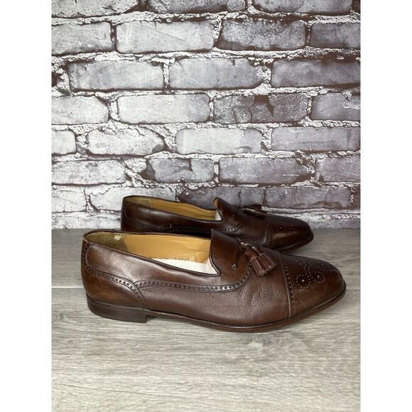 Mezlan Havana Brown Leather WingTip Cap Toe Loafers Dress Shoes Men 11W US/44EU main image 14